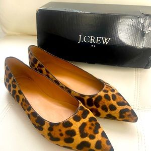 Marina leopard Calf Hair Pointy-Toe Flats